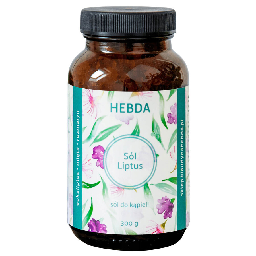 Hebda, Liptus bath salt with eucalyptus and mint, 300 g