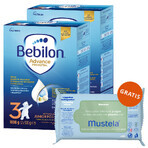 Set Bebilon Advance Pronutra 3 Junior, Milchnahrung, ab 1 Jahr, 2 x 1000 g + Mustela Feuchttücher, 60 gratis