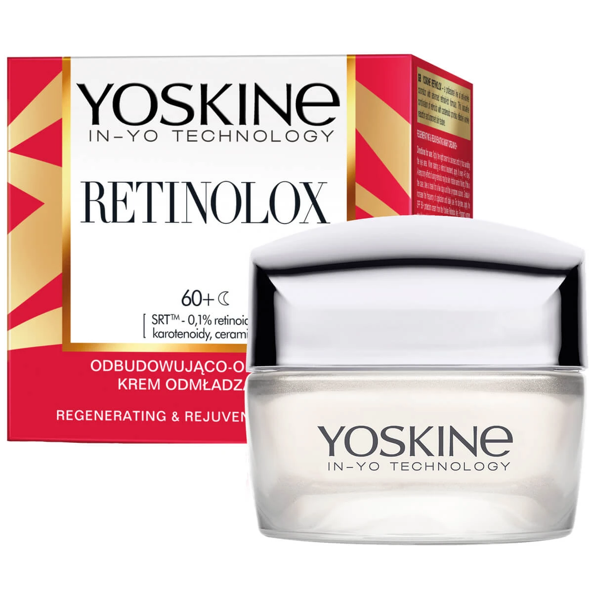 Yoskine Retinolox, Verjüngungscreme 60+, Nachtcreme, 50 ml, Wiederaufbau und Revitalisierung