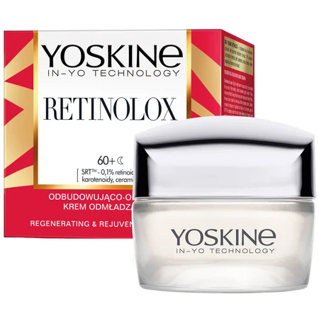 Yoskine Retinolox, Verjüngungscreme 60+, Nachtcreme, 50 ml, Wiederaufbau und Revitalisierung.