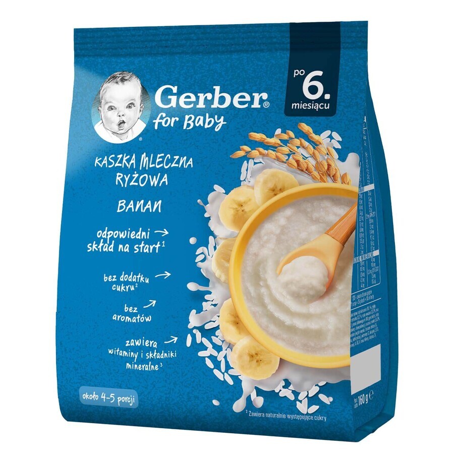 Gerber Cereal with rice, banana, lettuce, after 6 months, 160 g