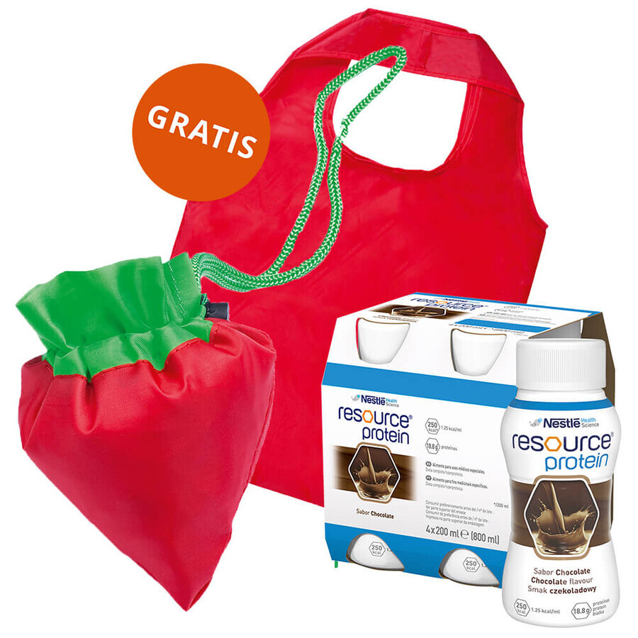 Resource Protein, formule nutritive, goût chocolat, 4 x 200 ml + sac de courses gratuit