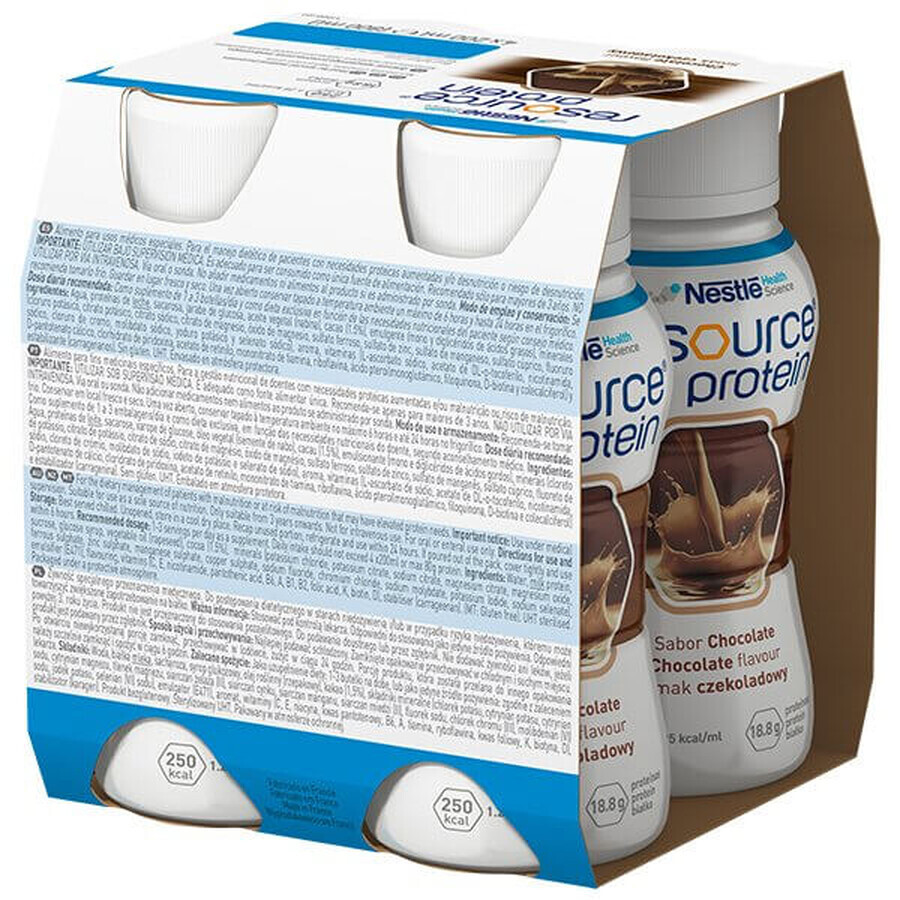 Resource Protein, formule nutritive, goût chocolat, 4 x 200 ml + sac de courses gratuit