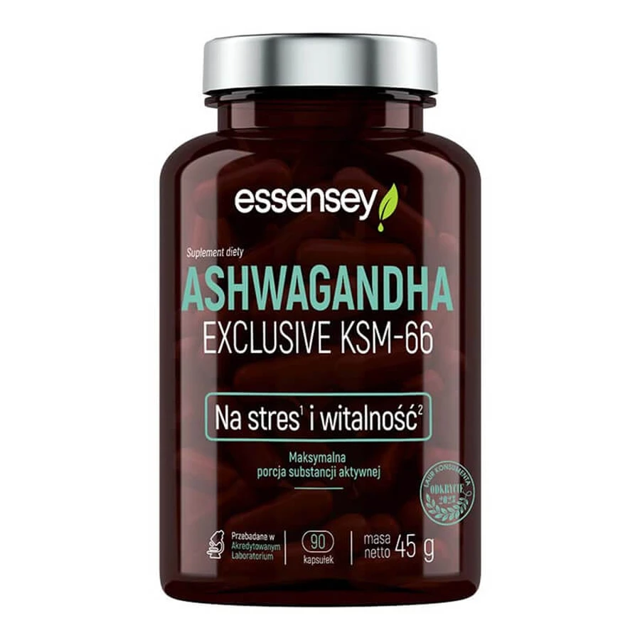 Essensey Ashwagandha Exclusive KSM-66, 90 kapsułek: ceny i cechy