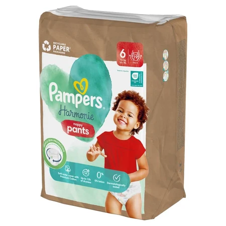 Pampers Harmonie Pants, pañales, talla 6, 15 kg+, 19 pzs