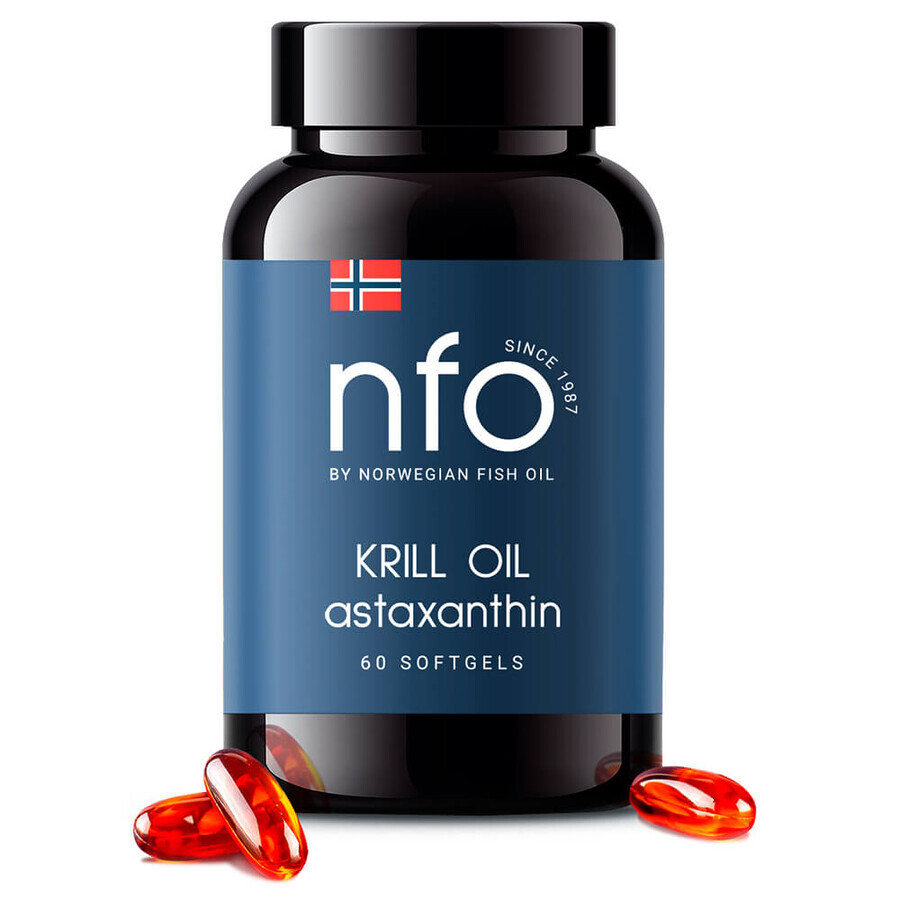 NFO Krill Oil Astaxanthine, krillolie met astaxanthine, 60 softgels