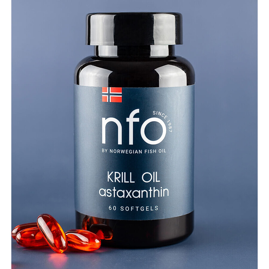 NFO Krill Oil Astaxanthine, krillolie met astaxanthine, 60 softgels