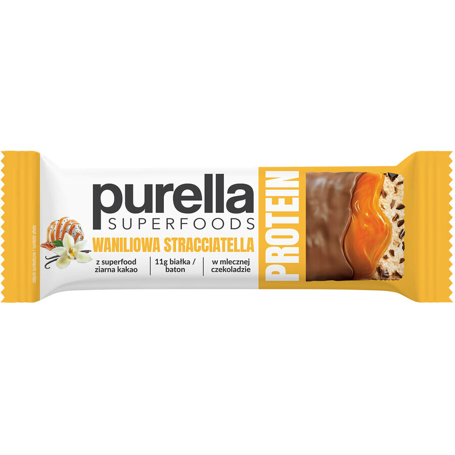 Purella Superfoods Protein, Eiweißriegel, Vanille Stracciatella, 45 g