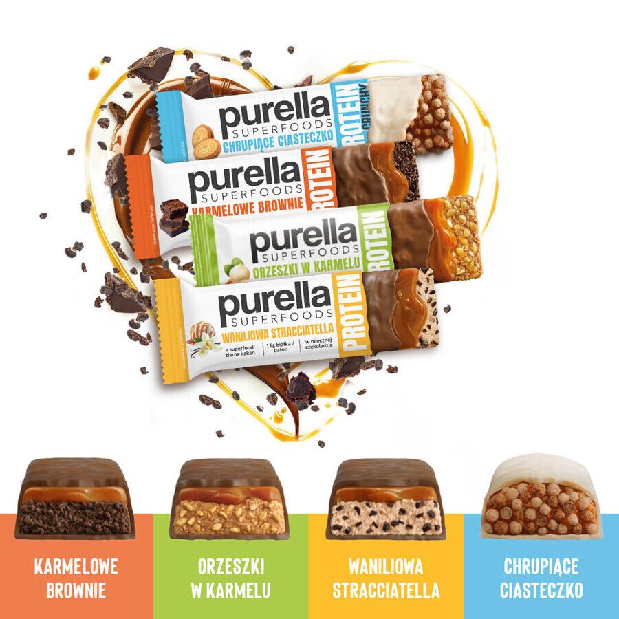 Purella Superfoods Protein, Eiweißriegel, Vanille Stracciatella, 45 g