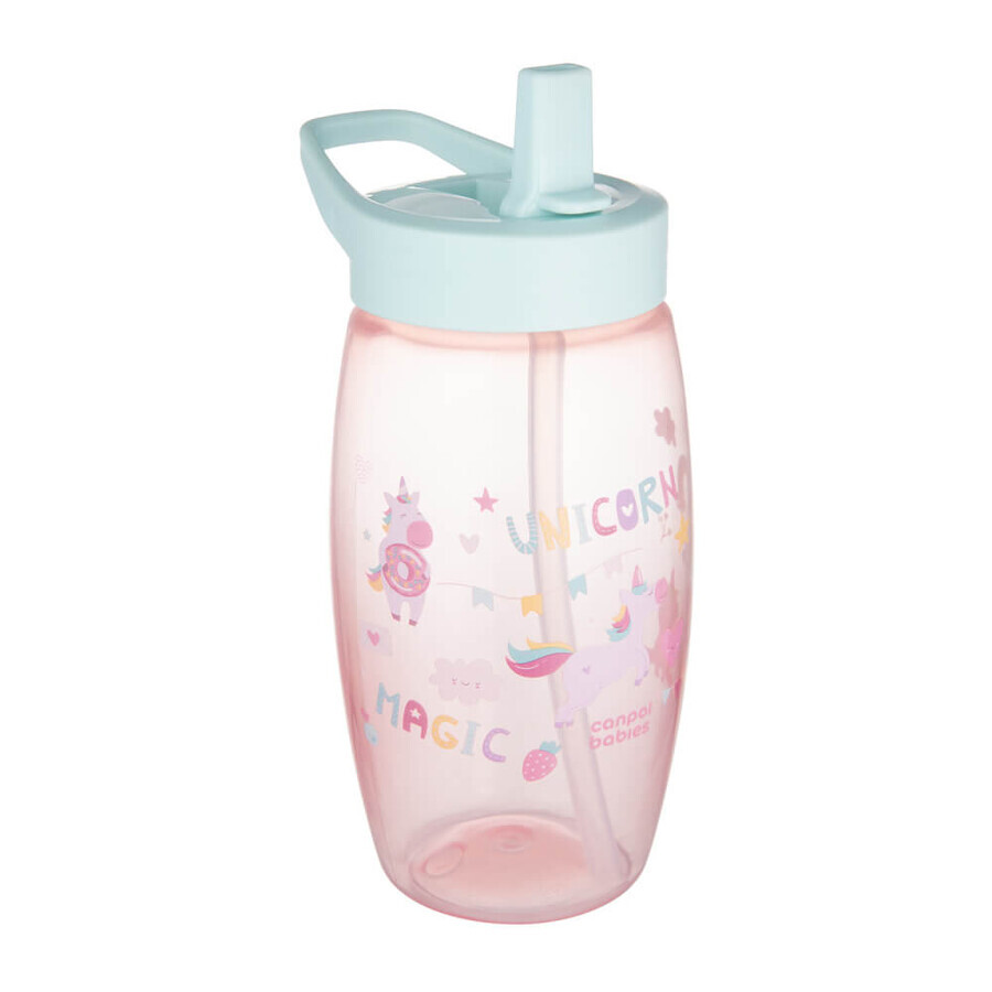 Canpol Babies, foldable mouth bottle, unicorns, pink, 56/618, from 4 years, 400 ml