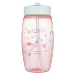 Canpol Babies, foldable mouth bottle, unicorns, pink, 56/618, from 4 years, 400 ml