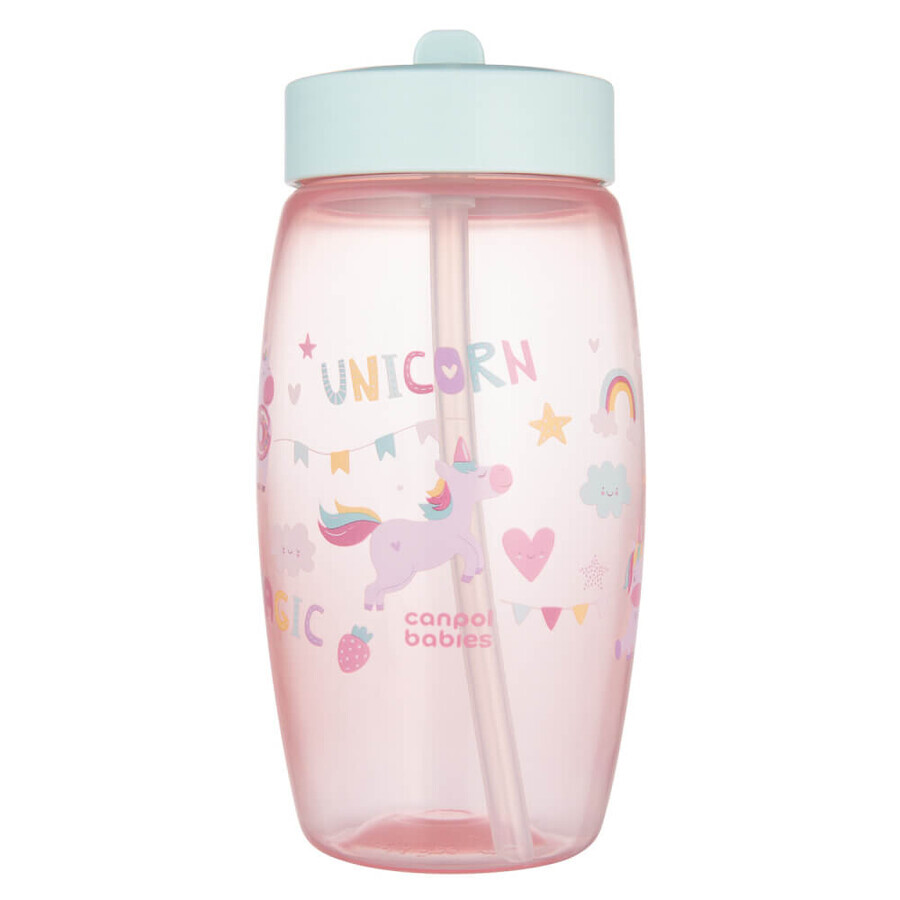 Canpol Babies, foldable mouth bottle, unicorns, pink, 56/618, from 4 years, 400 ml