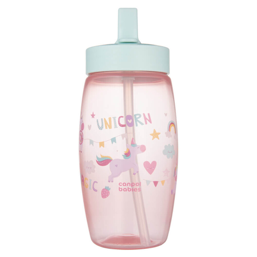 Canpol Babies, foldable mouth bottle, unicorns, pink, 56/618, from 4 years, 400 ml