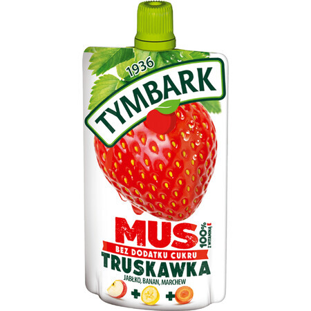 Tymbark Mousse in tube 100%, strawberries, apples, bananas, carrots, no added sugar, 120 g