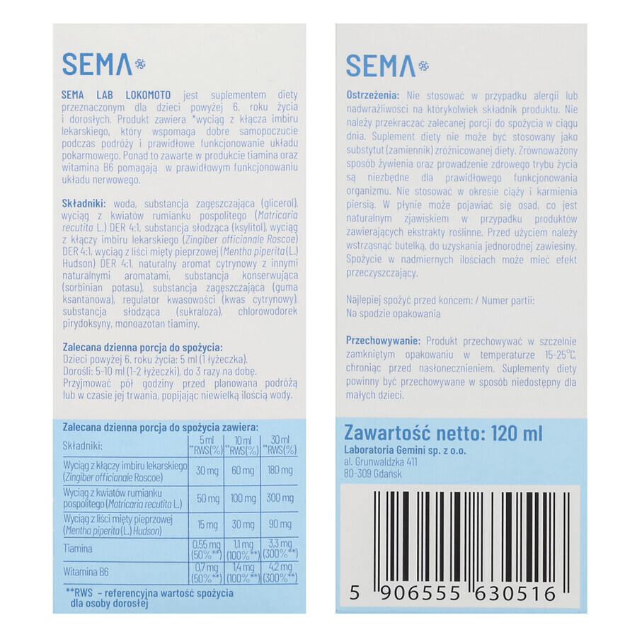 SEMA Lab, LokoMoto, 120 ml ONTPLOFBARE VERPAKKING