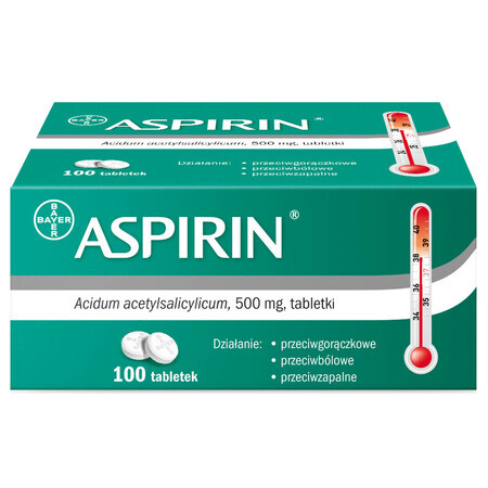 Aspirina 500 mg, 100 comprimidos