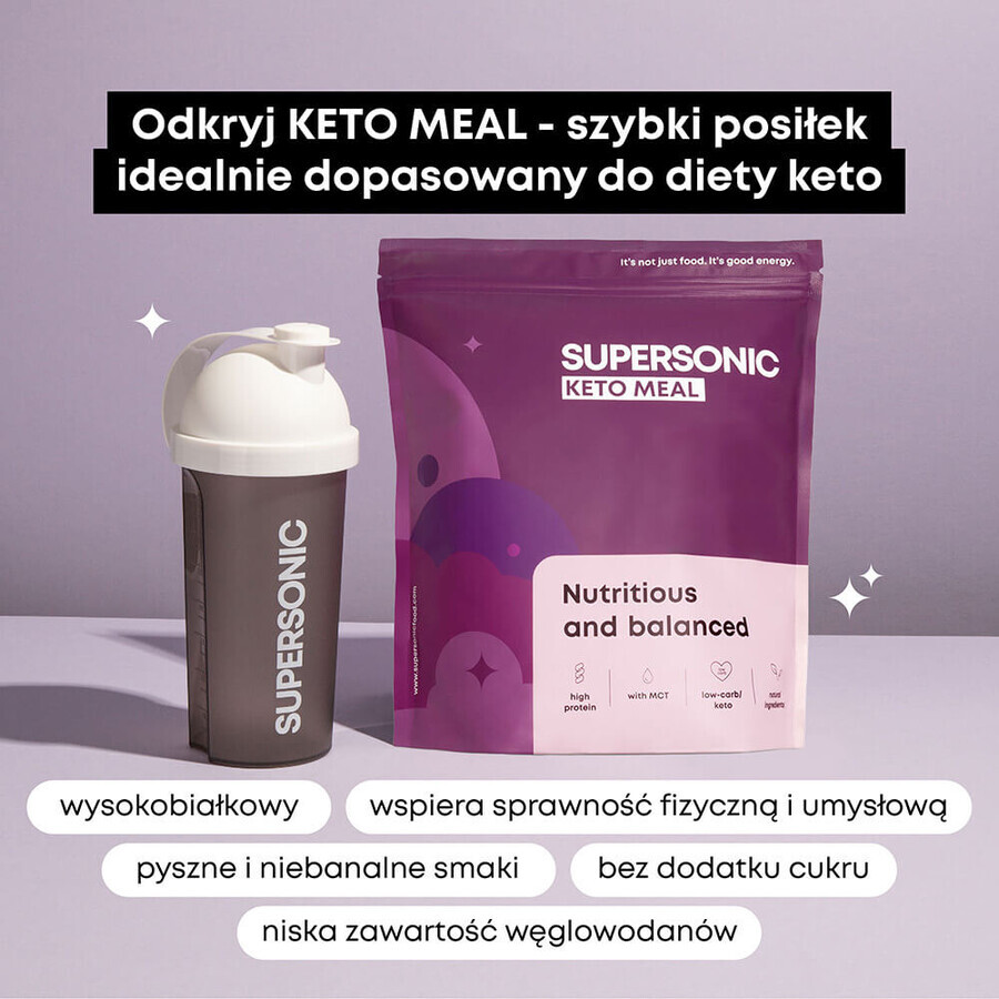 Supersonic Keto Meal, cremiger Schokoladengeschmack, 800 g + Shaker, 700 ml gratis