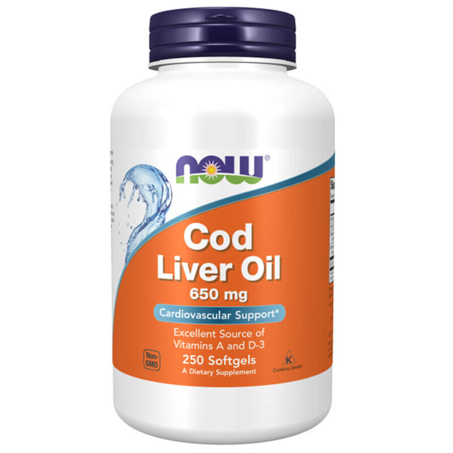 Now Foods Cod Liver Oil, Lebertran, 250 Weichkapseln