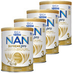 Set Nestlé NAN Supremepro 3 HMO, lait de suite pour bébés de plus d'un an, 4 x 800 g