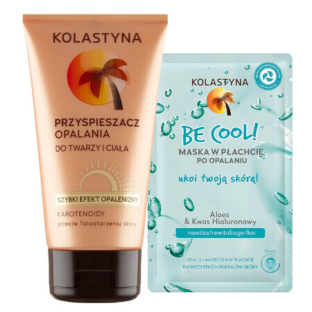 Kolastyna Set, Bräunungsbeschleuniger 150 ml + Maske nach dem Sonnenbad 20 ml für 1 Pfennig