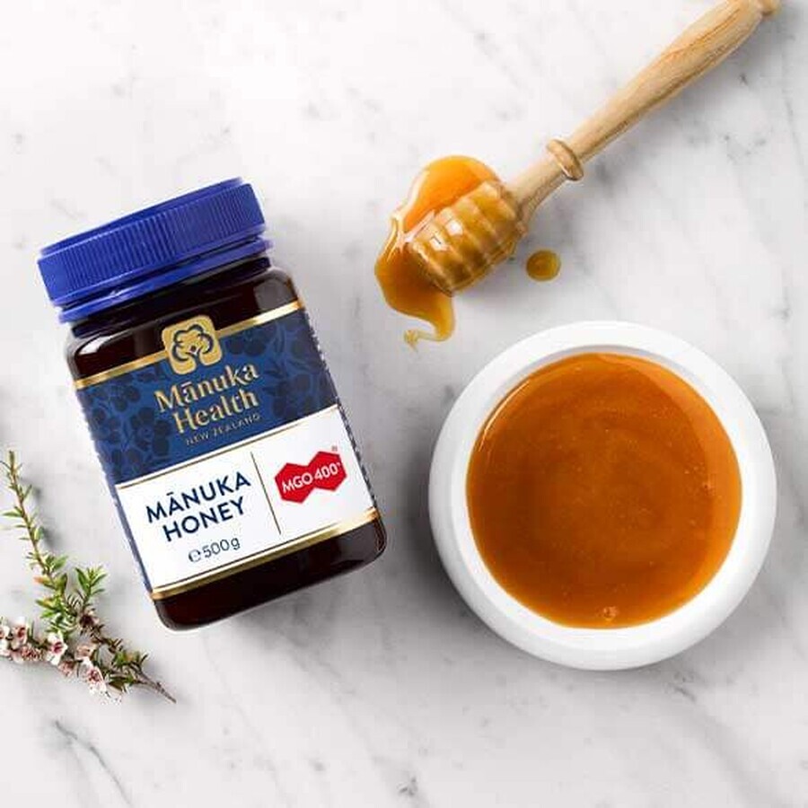 Manuka Health gift set, Manuka honey MGO 400+, 500 g + free wooden spoon