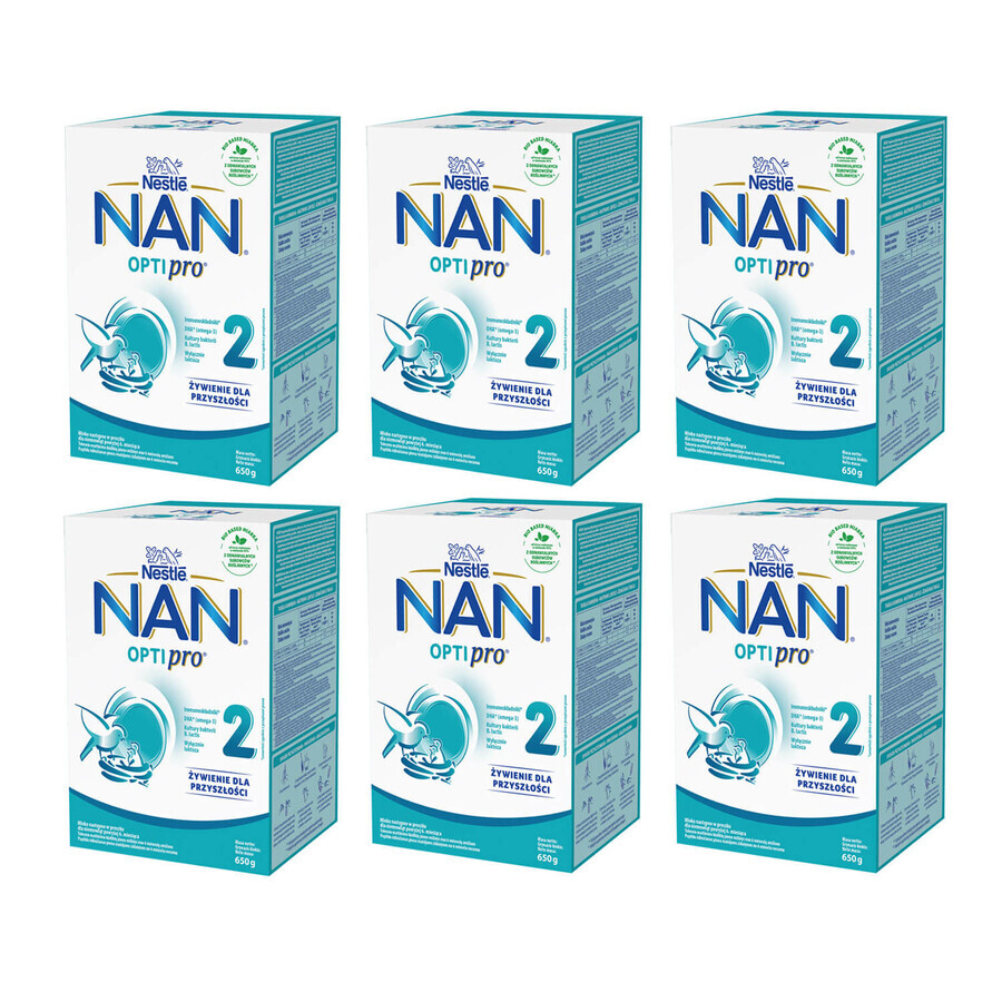 Nestle NAN Optipro 2, Folgemilch für Säuglinge ab 6 Monaten, 6 x 650 g