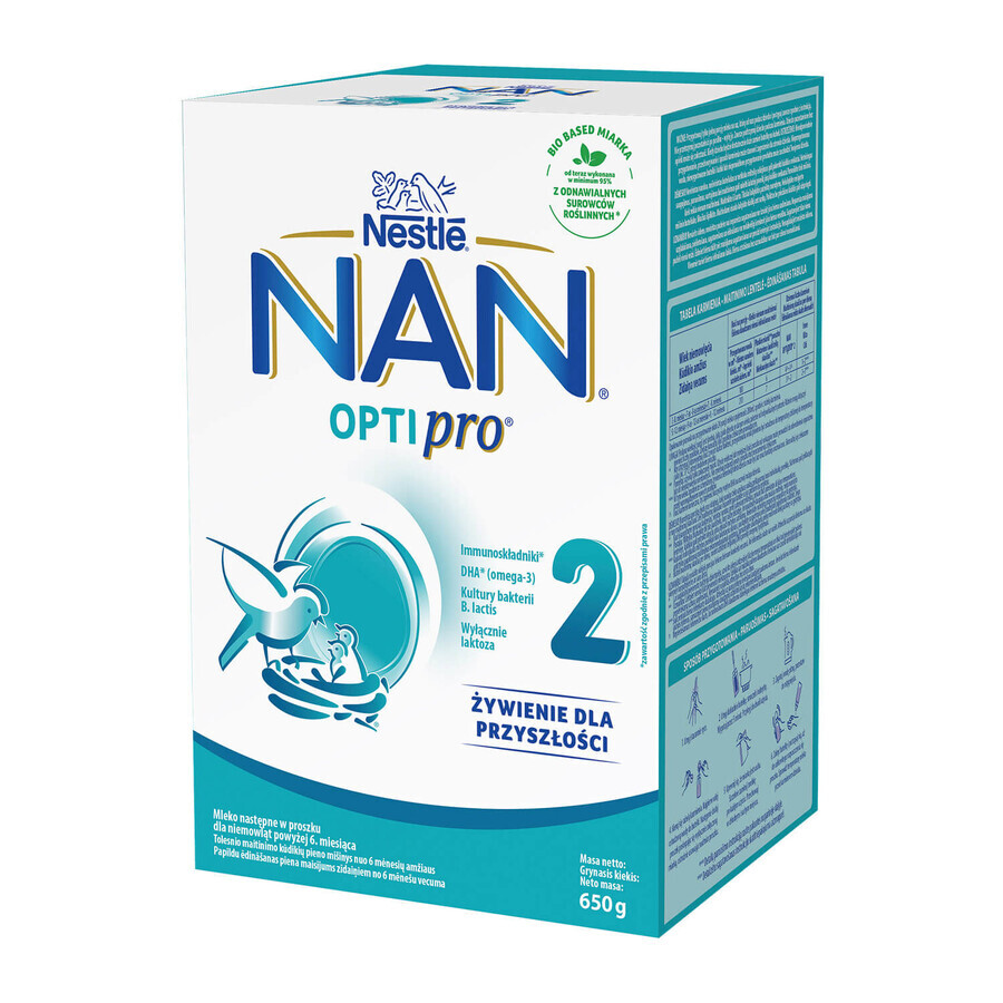 Nestle NAN Optipro 2, Folgemilch für Säuglinge ab 6 Monaten, 6 x 650 g