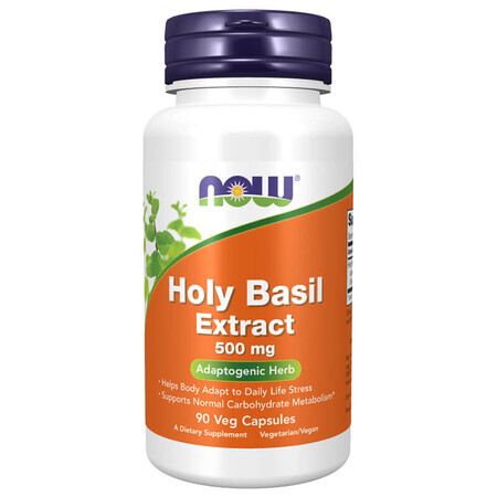 Now Foods Heiliges Basilikum Extrakt 500 mg, Tulsi, 90 vegane Kapseln