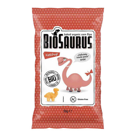 BioSaurus, Bio fried corn chips, ketchup flavor, 50 g