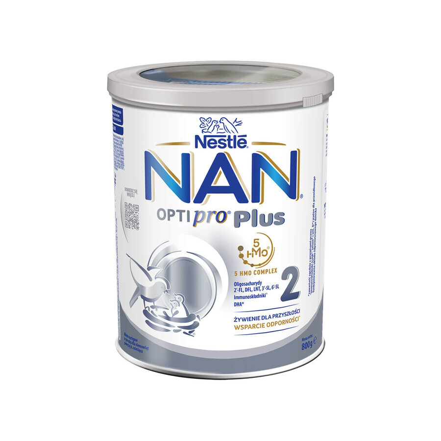 Nestle NAN Optipro Plus 2 HM-O, Formula di proseguimento per bambini di età superiore ai 6 mesi, 4 x 800 g