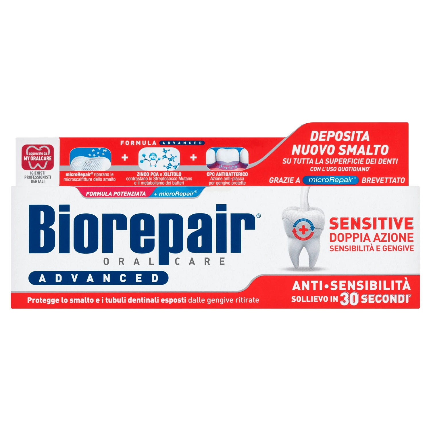 Biorepair Advanced Sensitive, fluoridfreie Zahnpasta für empfindliche Zähne, 75 ml
