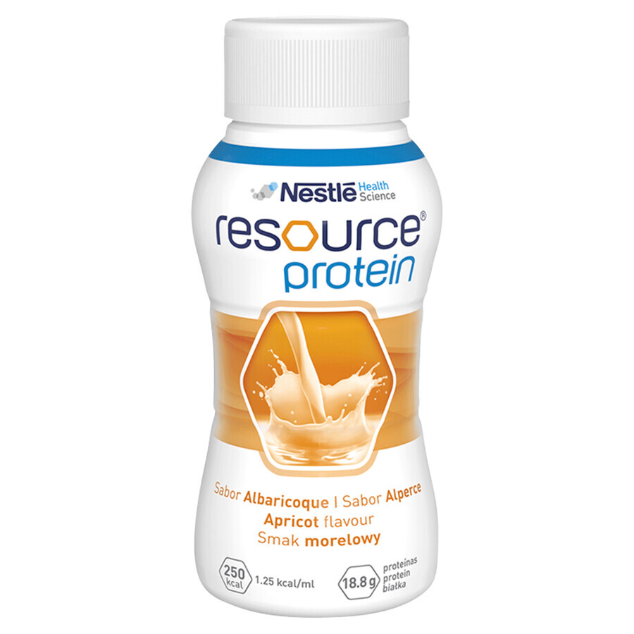 Resource Protein, suplemento nutricional, sabor albaricoque, 4 x 200 ml