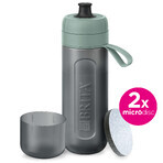 Brita Active, Flasche mit 0,6-Liter-Filter, grün + MicroDisc-Filter, 2 Stück