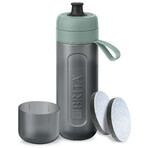 Brita Active, Flasche mit 0,6-Liter-Filter, grün + MicroDisc-Filter, 2 Stück