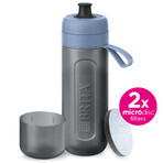 Brita Active, bouteille avec filtre de 0,6 litre, bleu + filtre MicroDisc, 2 pièces