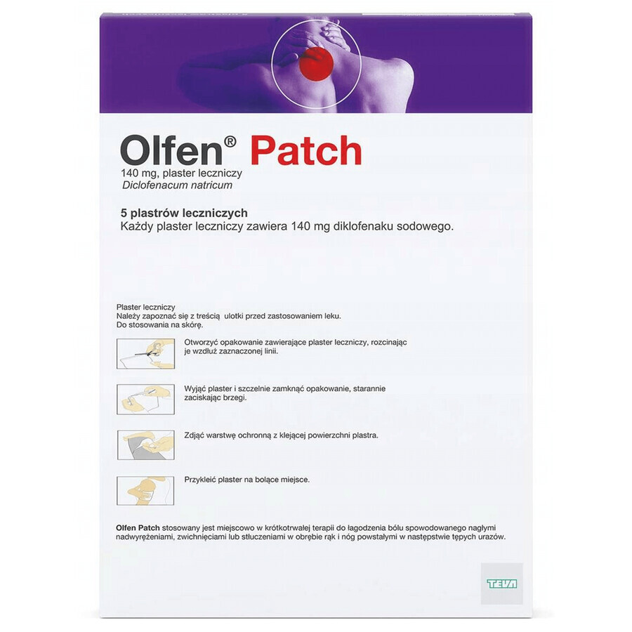 Olfen Patch 140 mg, medicinal patch, 5 pcs