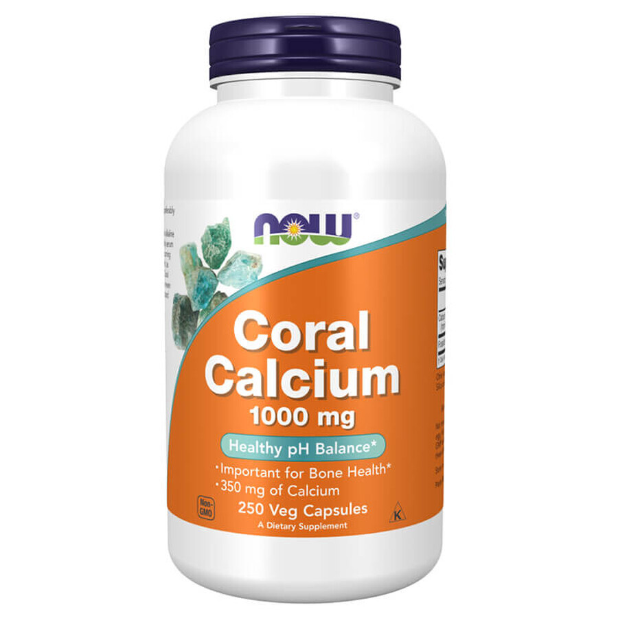 Now Foods Coral Calcium 1000 mg, calcium, 250 gélules végétales