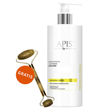 Apis Professional Ceramide Repair, Gentle facial cleansing emulsion with ceramides and beta-glucan, 500 ml + jade facial massage, 1 free