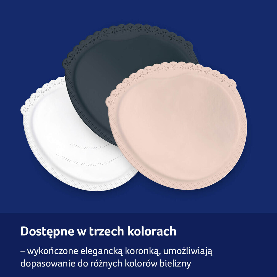 Lovi Discreet Elegance set, tampoane pentru sâni, alb, 60 bucăți + negru, 20 bucăți