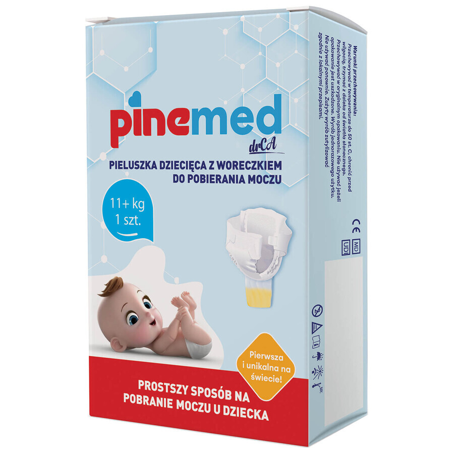 Pinemed, Windel mit Urinauffangbeutel, für Kinder, 11+ kg