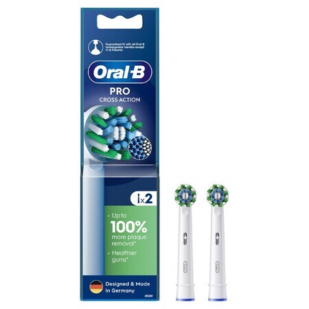 Oral-B Pro Cross Action, vervangende opzetborstels voor Clean Maximiser elektrische tandenborstel, 2 stuks