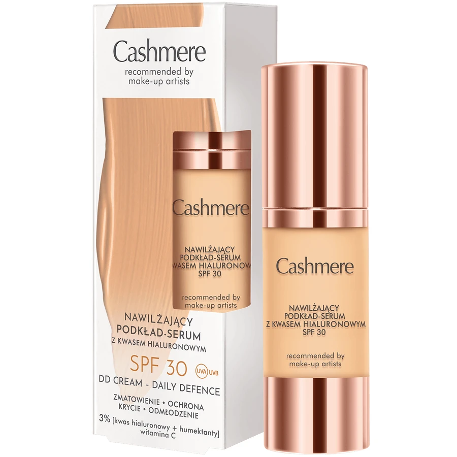 DAX Cashmere DD, moisturizing foundation-serum with hyaluronic acid, warm beige, SPF 30, 30 ml