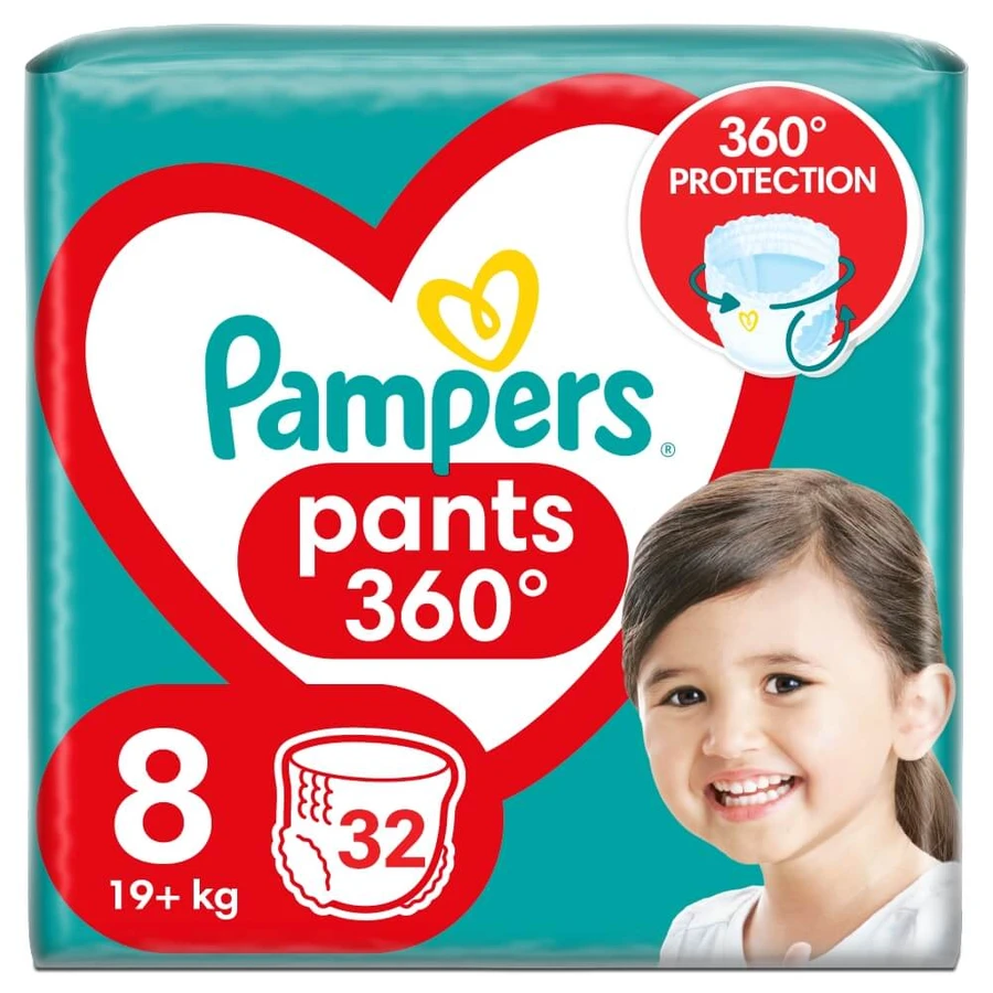 Pampers Pants, luiers, maat 8, 19 kg+, 32 stuks