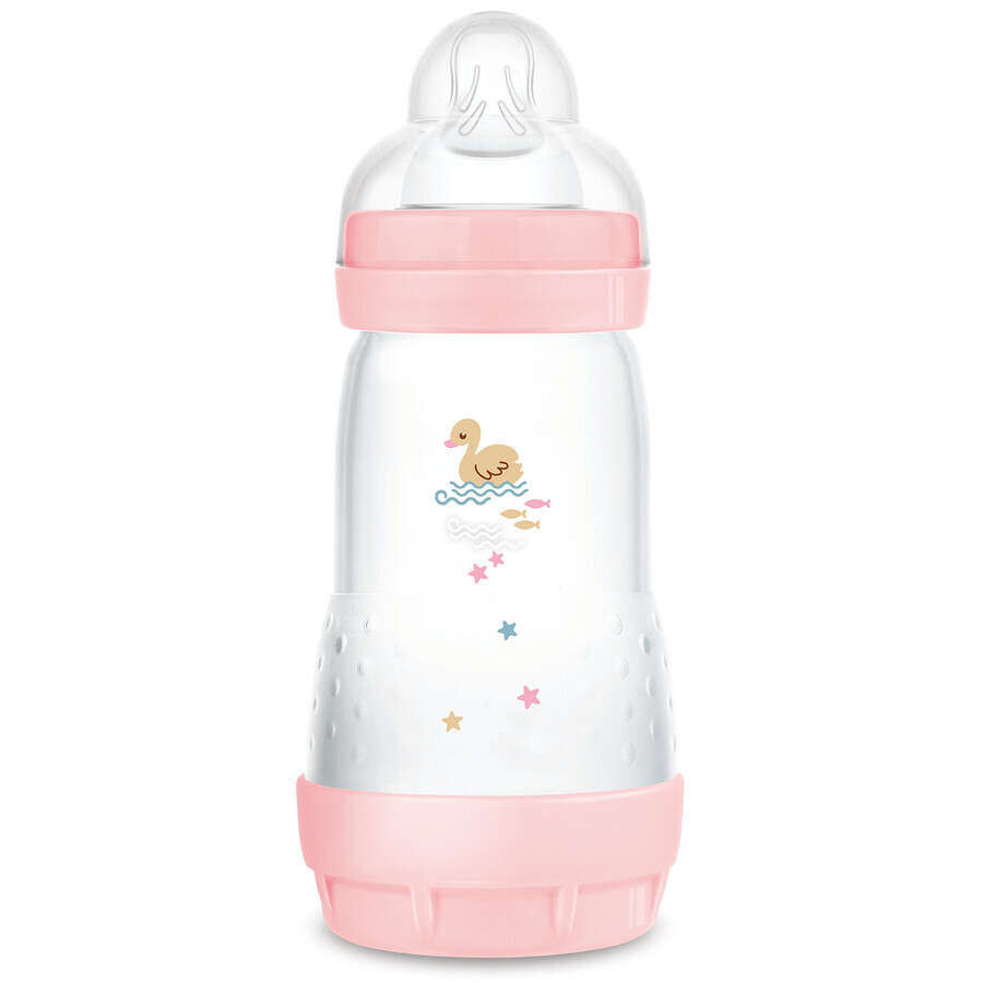 MAM Perfect Start Anti-Colic, biberon anticolica con tettarella in silicone, Sealife, bambina, da 2 mesi, 260 ml