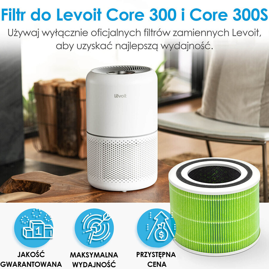 Filtro antibatterico Levoit per il purificatore d'aria Core 300 e 300S, 1 pezzo