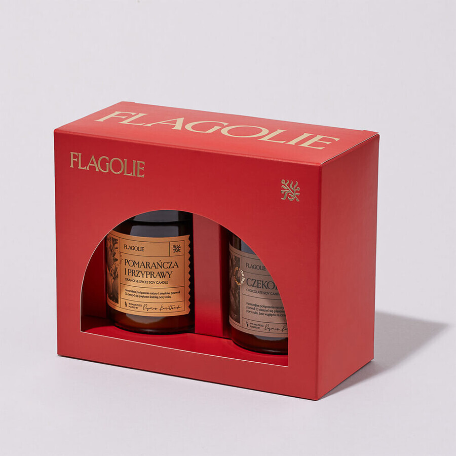 Flagolie Christmas Home Fragrance set, bougies parfumées au soja, 2 x 120 g