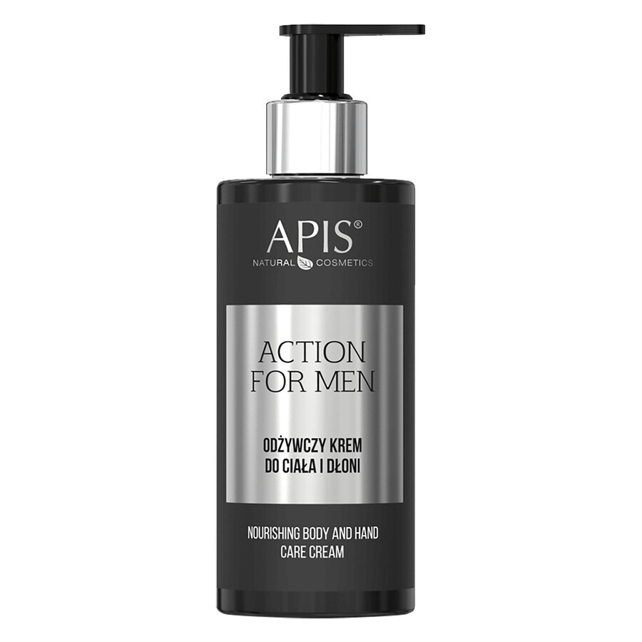 Set Apis Action For Men, gel hidratant de curățare a corpului 3în1, 300 ml + cremă hrănitoare pentru corp și mâini, 300 ml