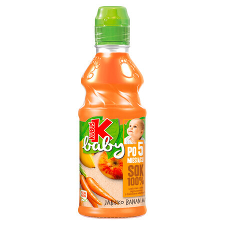 Kubuś Baby Juice 100%, après 5 mois, pomme, banane, carotte, 300 ml