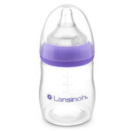 Lansinoh, NaturalWave slow-flow nipple bottle, 160 ml DECORATED PACKETS