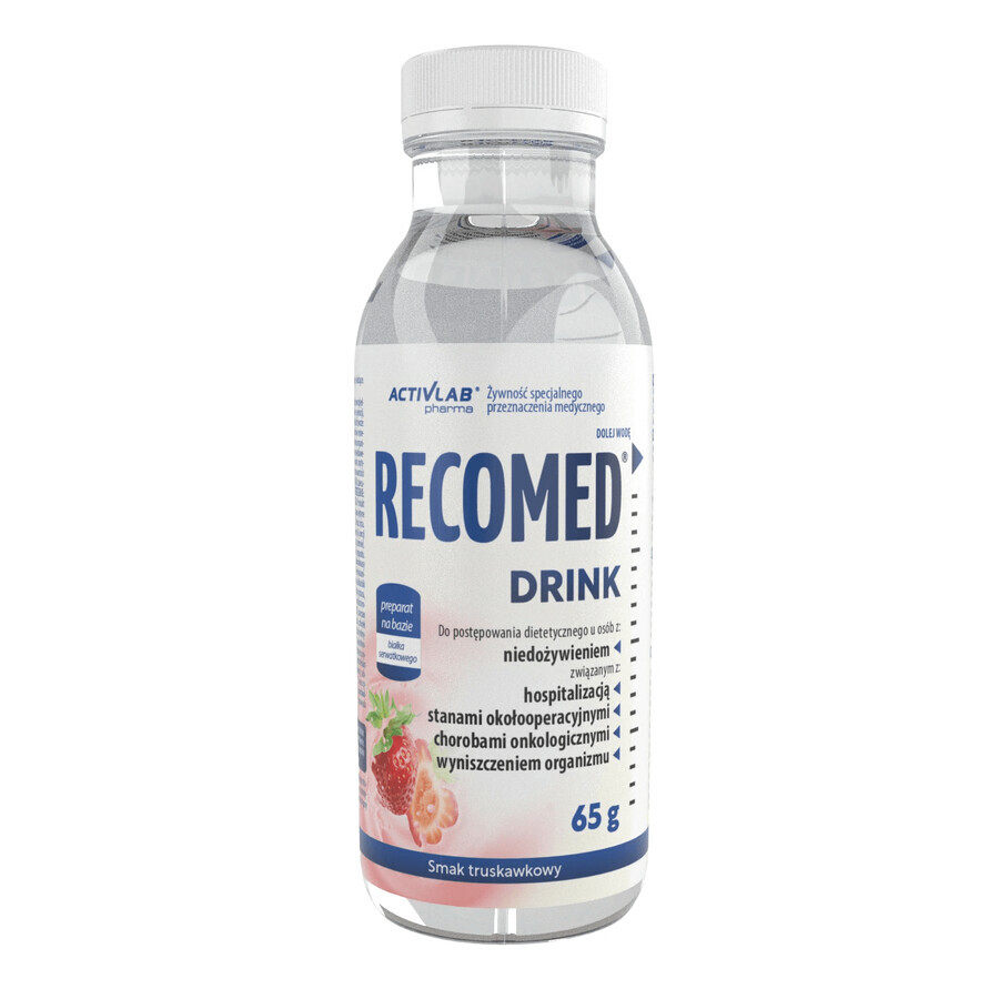 Activlab Pharma RecoMed Drink, Nährstoffpräparat, Erdbeergeschmack, 65 g